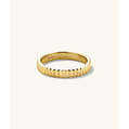 Bague d'ouverture tendance en or plaqué 18 carats avec incrustation géométrique, ligne Bold Eternity, bijoux - Product Image 1