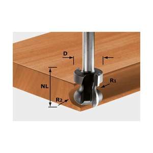 Fraise à rainurer Festool à plaquettes carbure HW S8 D22/16/R2,5+6 - Product Image 1