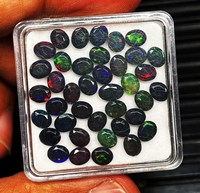 Piedra Preciosa de Ópalo Negro Natural, Corte Ovalado Facetado, 4*5 MM, Alta Calidad, Certificado IGI, Piedra Preciosa Suelta para Joyería
