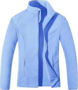 Chaqueta de lana de manga larga ligera para mujer, algodón cálido suave esencial de invierno con bolsillos con cierre de cremallera de talla grande - Product Image 1