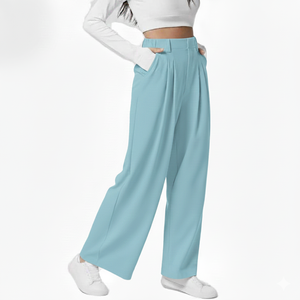 Pantalons de survêtement pour femmes, taille haute, jambes larges, dentelle plate, coupe ample, confortable, en polaire, décontracté, élégant, confortable, à porter tous les jours - Product Image 3