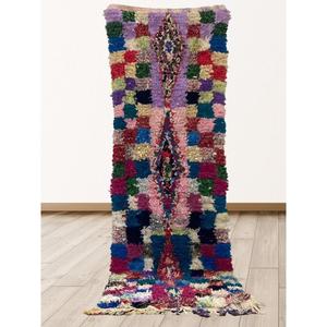 Auténtica Alfombra Marroquí Hecha a Mano, Boucherouite, Estilo Bohemio, Colorida, Vintage, Decoración Artesanal del Atlas - Product Image 1