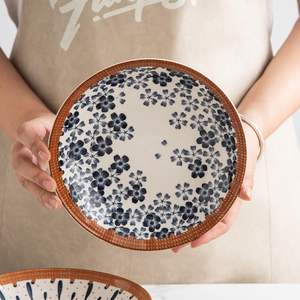 ชามผสมสลัดหวายเซรามิกพร้อมด้ามจับชามราเมงซุปผลไม้พอร์ซเลนอุปกรณ์ครัว - Product Image 6