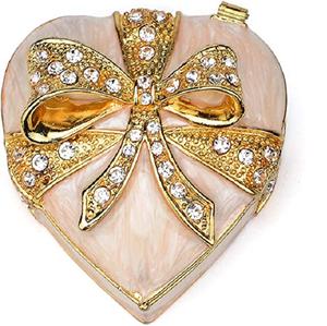 New Design Metal Jewelry <b>Box</b> <b>Heart</b> <b>Shaped</b> Earring Keepsake <b>Box</b> Ring Necklace Storage <b>Box</b> For Thanksgiving Gift - Product Image 1