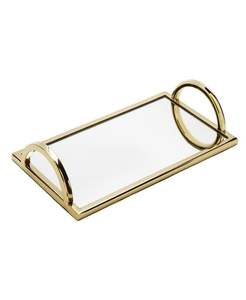 Plateau miroir festonné doré de luxe, plateau décoratif rond en métal pour parfums et bijoux, organisateur moderne pour la maison et les mariages - Product Image 6