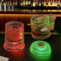Verre à whisky rotatif Hiot, 275 ml, base en cristal, design rotatif, fait main, sans plomb, style vintage, pour bar et maison, sublimation