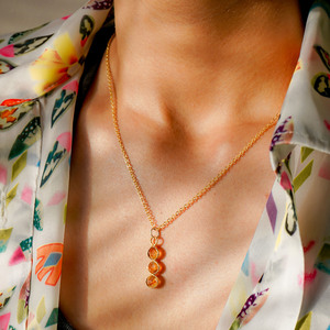 Multi-Gemstone Gold Plated <b>Pendant</b> with Faceted Bezel <b>Citrine</b> Anti Tarnish Necklace Jewelry for Engagement Wholesale Bulk Supply - Product Image 5