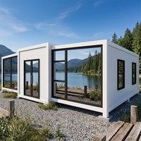 Maison préfabriquée personnalisable à double aile pliable, étanche et écologique, en panneaux sandwich EPS, structure en acier, 1 à 4 chambres, conteneur modulaire