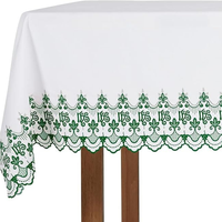 Nappe de table ronde en coton 100% premium, personnalisable, tissée, durable, pour salle à manger