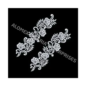 Custom Hollow 3D Polyester Lace Motifs Nigerian Chest Flowers Embroidery Applique Patches Design Fashion Accessories Clothing