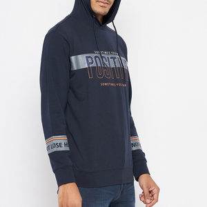 Sweat à capuche en tricot pour homme avec logo sur le devant, anti-boulochage, manches longues, pour un style décontracté et chaud - Product Image 3