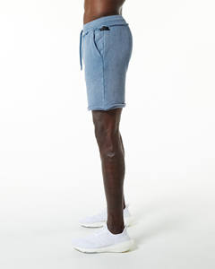 Pantalones cortos de chándal informales lavados con ácido Vintage para hombre, ropa de calle de verano con patrón sólido, cintura media - Product Image 2