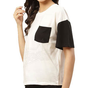 À la mode femmes coton t-shirt décontracté à manches courtes haut d'été avec solide séchage rapide respirant conception personnalisée OEM vente en gros - Product Image 2