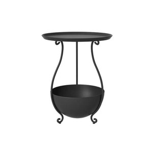 Black <b>iron</b> side <b>table</b> with stylish legs great for modern glam interiors or boutique hotel rooms - Product Image 5