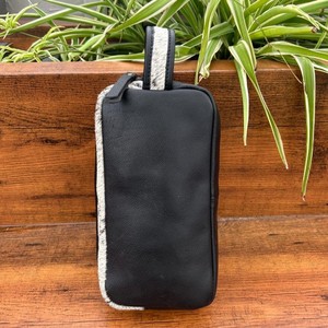 Neceser de viaje occidental personalizado con cremallera de cuero genuino para mujer Kits Dopp - Product Image 5