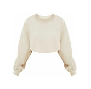 2025 superventas ropa de mujer transpirable Color sólido manga larga personalizado Crop Top sudaderas - Product Image 1