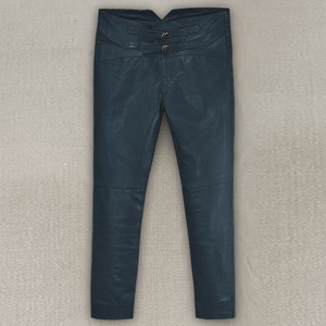 ใหม่ล่าสุดกางเกงแฟชั่นสำหรับผู้ชายกระเป๋าผ้าใบหนังแท้แบบลำลองมีกระดุมปิด - Product Image 2