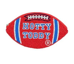 Bolsa de Monedas con Cuentas de Combinación de Colores Premium para el Día del Juego, Bolsa de Maquillaje con Cremallera Azul Claro, Bordado de Estrella Dorada, Accesorio de Regalo Deportivo - Product Image 5