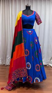 Buena calidad nuevo increíble color viscosa algodón con hilo y espejo trabajo Lehenga Choli fabricante de la India a la tasa más baja - Product Image 4