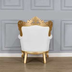 Canapé de luxe Pompi Throne de style moderne du milieu du siècle, avec revêtement en tissu, structure en bois d'acajou, finition dorée, haute qualité pour usage intérieur - Product Image 5
