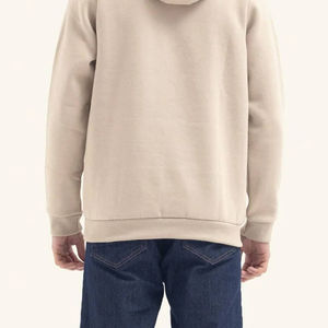 Custom Logo Men <b>Quilted</b> Pocket Fleece Hoodie Streetwear Beige Pullover <b>Sweatshirt</b> Oversized Casual Plain Blank Hoodie for Men - Product Image 5