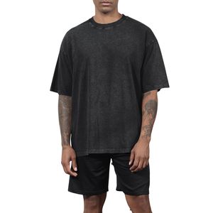 Camiseta lavada con ácido con logotipo personalizado para hombre, camisa de gran tamaño de talla grande, camisa de estilo Vintage para ropa de calle elegante Vibe - Product Image 6