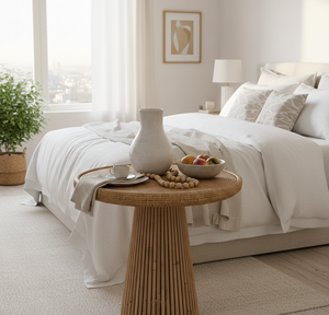 Table en rotin légère, minimaliste, durable, écologique et confortable pour l'extérieur, idéale pour les villas, les parcs, les hôtels et les salons. - Product Image 4