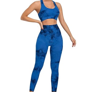 Conjunto de gimnasio de cintura alta para mujer, mallas de Yoga elásticas, sujetador sólido de 2 piezas, ropa deportiva de entrenamiento, traje de Fitness para mujer, transpirable - Product Image 2