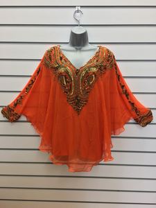 Haute qualité personnalisé Georgette caftan robe perles lourdes broderie Multi couleur taille libre femmes fête mariage Cocktail nuit - Product Image 3