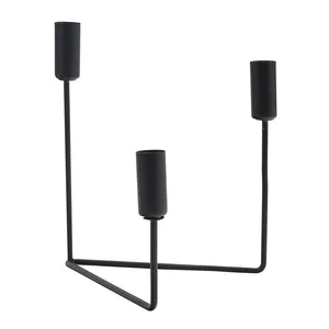 Nouvel arrivage Bougeoir noir de luxe léger exclusif Candelabra Bougeoirs élégants en métal Pièce maîtresse disponible - Product Image 3