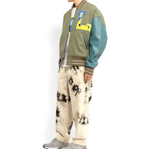 Chaqueta de cuero de béisbol para hombre High Street College con cuello levantado OEM personalizado y parches bordados para chaqueta de invierno para hombre - Product Image 3