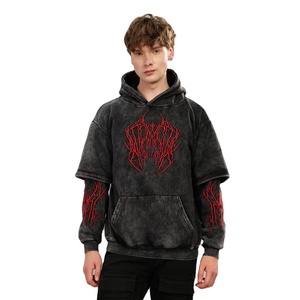 2025 Hot <b>Sale</b> Factory Direct <b>Sale</b> Men Acid <b>Wash</b> 100% Cotton Hoodies Custom Logo Solid Acid <b>Wash</b> Hoodies <b>For</b> Men - Product Image 1