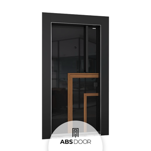 Puerta de Seguridad de Apertura Manual de Acero Resistente y Suave ABSDOOR, Diseño Moderno y Elegante, Revestimiento de PVC, para Entradas de Apartamentos, Escuelas y Cocinas - Product Image 1