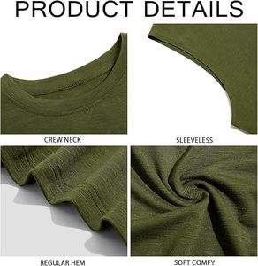 Camiseta sin mangas personalizada para hombre, chaleco deportivo sin mangas para entrenamiento y ropa deportiva, venta al por mayor - Product Image 5