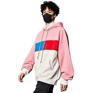 Usine en gros poids lourd 450 500 Gsm à capuche hommes Streetwear haute qualité Patchwork français éponge coton pull hommes à capuche - Product Image 2