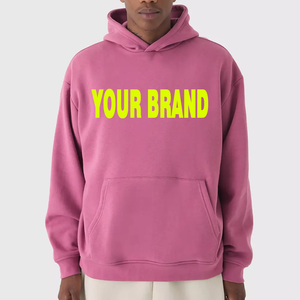 Sudadera con capucha de gran tamaño de 350GSM con logotipo personalizado de alta calidad, sudaderas con capucha de peso pesado Unisex con estampado de pantalla de algodón - Product Image 1