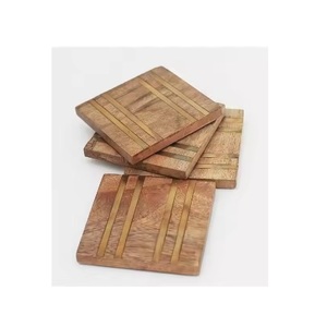 Handmade Classic Acacia Wood Coasters Natural Wooden Drink Walnut Coasters for Home & Office Decor for Gifts - Product Image 1