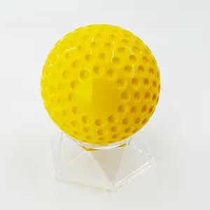 Wholesale 12 Inch Yellow PU Yellow Adult Pitching Machine Sports Training Dimpled Baseball Balls