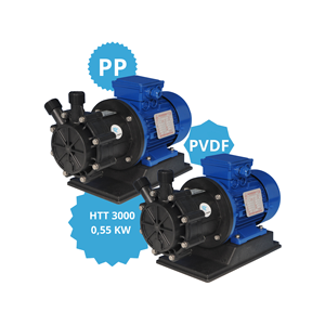 Turbine mag drive pumps model HTT 3000 PP PVDF with motor 0,55kw IEC 71 2P made of plastic for acid handling magnetic water pump - Product Image 1