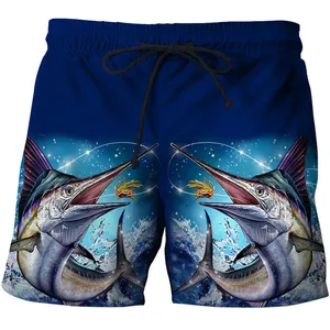 Tropen Zeevis Grafische Strandshort Broek 3d Print Hiphop Y 2K Board Short Zomer Pop Hawaiiaans Badpak Cool Surf Zwembroek