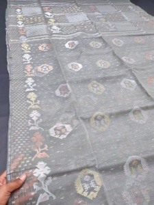 Nouvelle Arrivée Deshi Dhakai Jamdani Sharee Qualité Exportation pour Femmes JAMDANI TISSU ROUGE VERT Bleu Doré du Bangladesh - Product Image 4