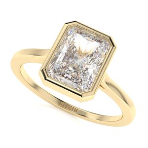 1.00CT Anillo de compromiso de diamante de forma radiante para mujer - Product Image 2