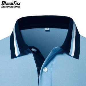 Prix de gros Tissu léger Couleur bleue Garniture Service OEM Dernière conception Respirant Hommes Street Wear Polo - Product Image 6