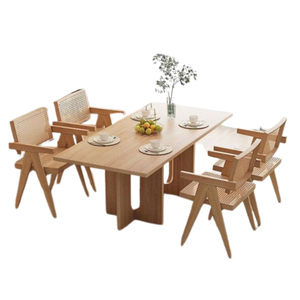 Directo de fábrica Muebles de restaurante Juego de mesa de comedor de madera Juego de comedor de diseño de Costumiz Precio al por mayor - Product Image 1