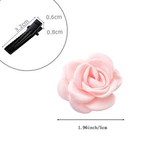 Barrette à cheveux Hijunmi Vintage Rose Pearl 5cm, décorative, en satin pour femme, pour usage quotidien - Product Image 1