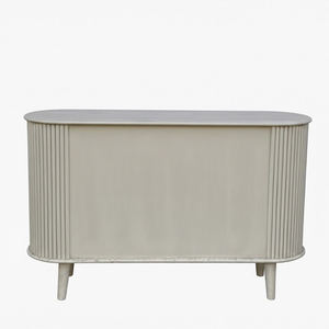 Armoire de salon et de salle à manger moderne en bois de caoutchouc MDF avec 2 tiroirs, design à panneaux surélevés, durable et écologique, garantie 1 an - Product Image 3