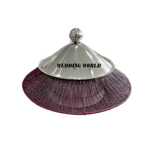 Casserole en acier inoxydable de qualité supérieure faite à la main Casserole de créateur forme ronde Table décorative nouveau chauffe-aliments en métal - Product Image 4