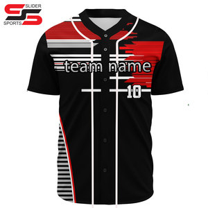 Venta caliente personalizado en blanco 100% poliéster béisbol camisa botón abajo personalizado béisbol Jersey - Product Image 3