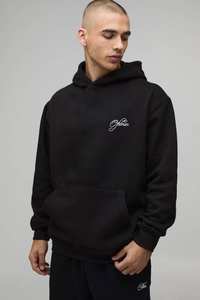 Sudadera con Capucha Ecológica de Felpa de Alta Calidad, Estampado Negro, Corte Regular, 100% Algodón, Dobladillo y Puños Acanalados para Hombre, Ropa Casual de Otoño - Product Image 4