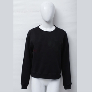 Women's <b>Black</b> <b>Crew</b> <b>Neck</b> <b>Sweatshirt</b> Regular Fit Full Sleeve Solid Color Knitted 100% Cotton Autumn Wear Breathable Wholesale - Product Image 1